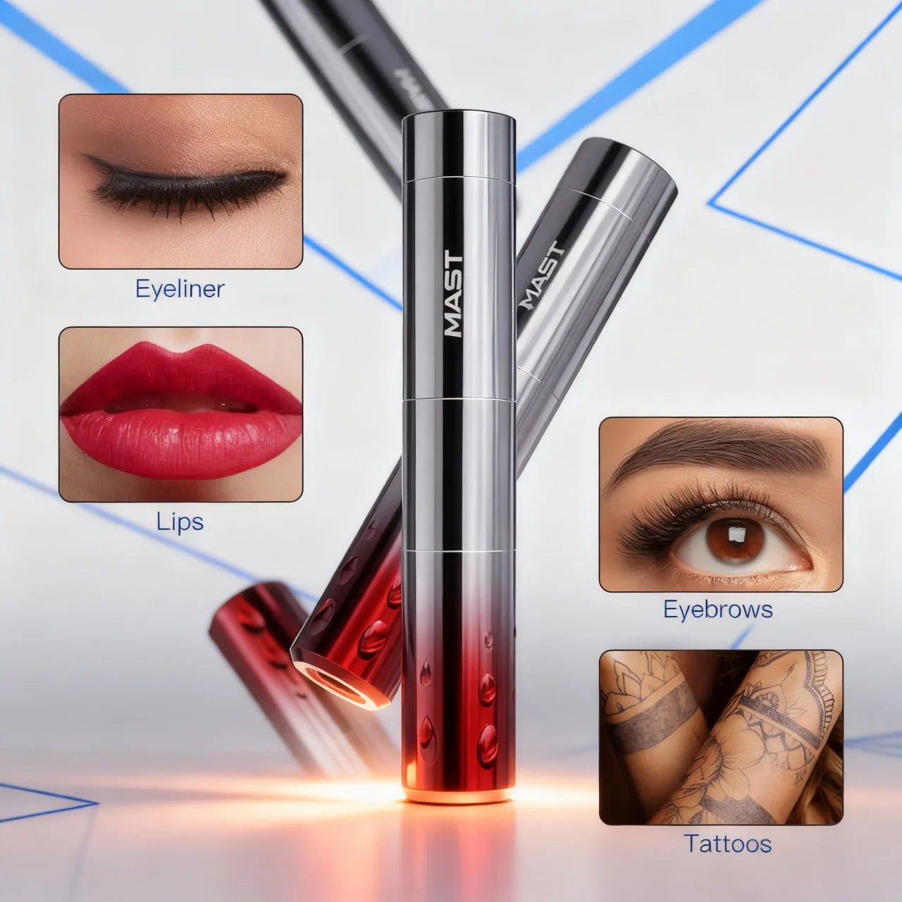 

Беспроводная тату-машина Mast, аккумулятор 1400 мАч, умный дисплей, ход 3,0 мм, перманентный макияж, товары для боди-арта