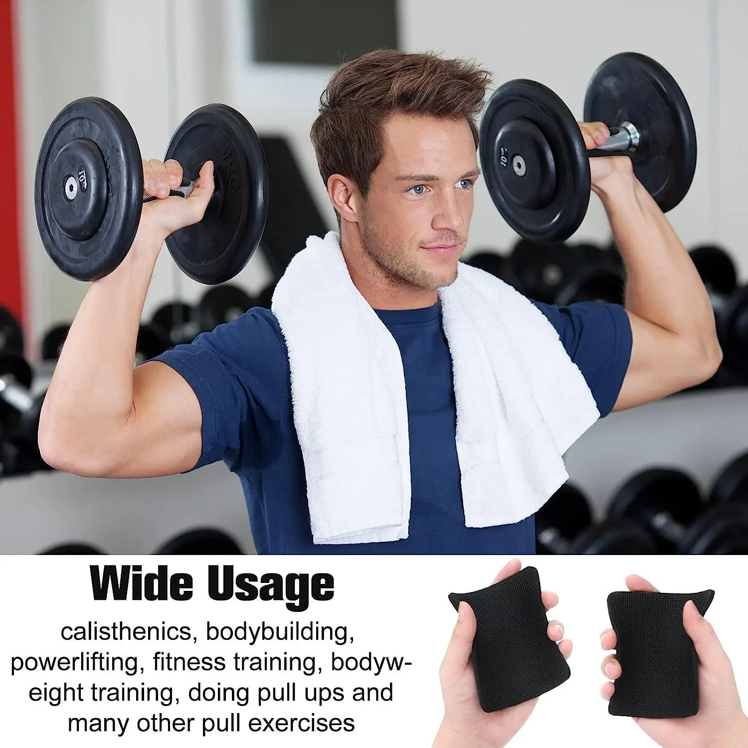 10Pcs Lifting Grips Pads Gym Workout Gloves Pull up Neoprene Comfort Weightlifting Hand Grips for Men & Women No Sweaty Hands