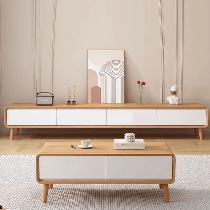 خزانة تلفزيون من الخشب الصلب، طراز شمالي، شقة صغيرة بسيطة، خزانة تلفزيون بسيطة ممتدة من الأرض حتى السقف