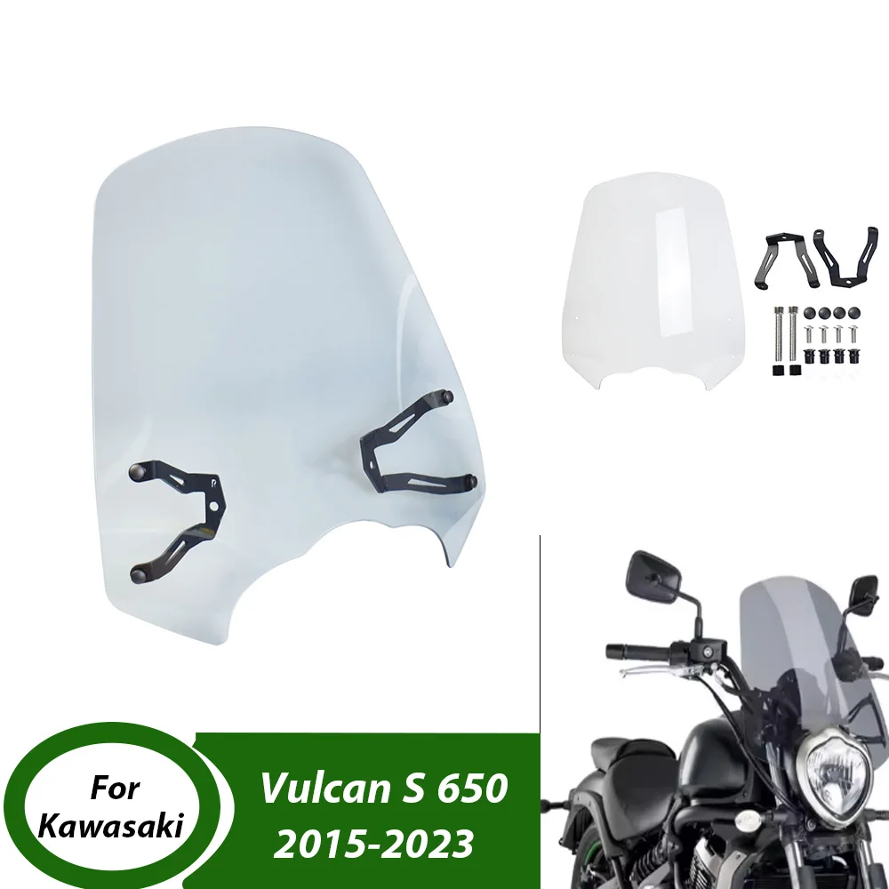 

EN650 VN650 Windshield Windscreen For Kawasaki Vulcan S 650 2015-2023 Air Wind Deflectors Motorcycle Front Screen Accessories