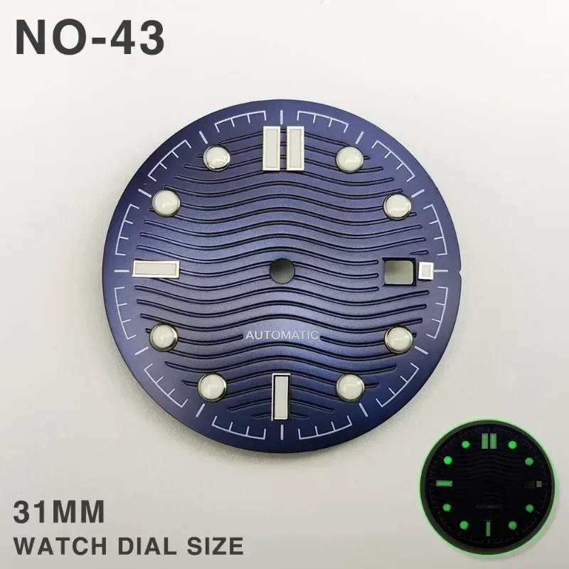 31mm Dial Date Window Luminous For Omage Seamaster 300 2813 8215 821A 2836 Automatic Movement Men Watch Accessories DIY