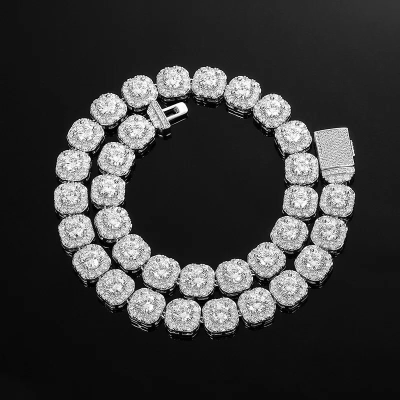 

12Mm Cuban Necklace Rock Sugar Necklace Copper Inlaid Zircon Necklace Heavy Industry Design Hip Hop