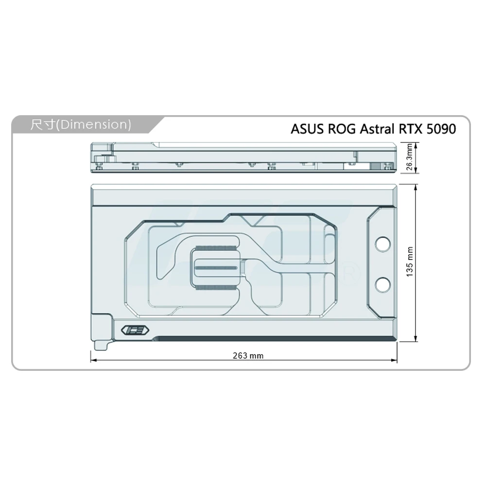 IceManCooler GPU Water Block لـ ASUS ROG Astral Geforce RTX 5090,5090D مبرد البطاقة مع لوحة خلفية، وسادة حرارية #4