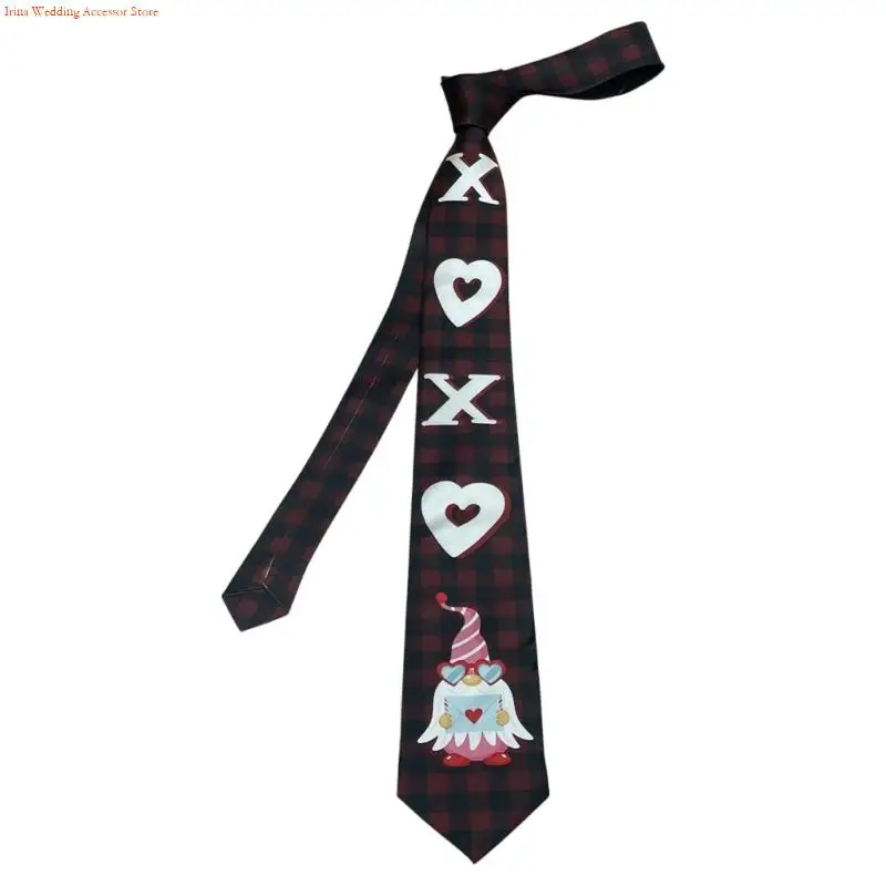 G92D Romance Valentine Day Gift For Him Adjustable Necktie Love Heart Pattern Tie