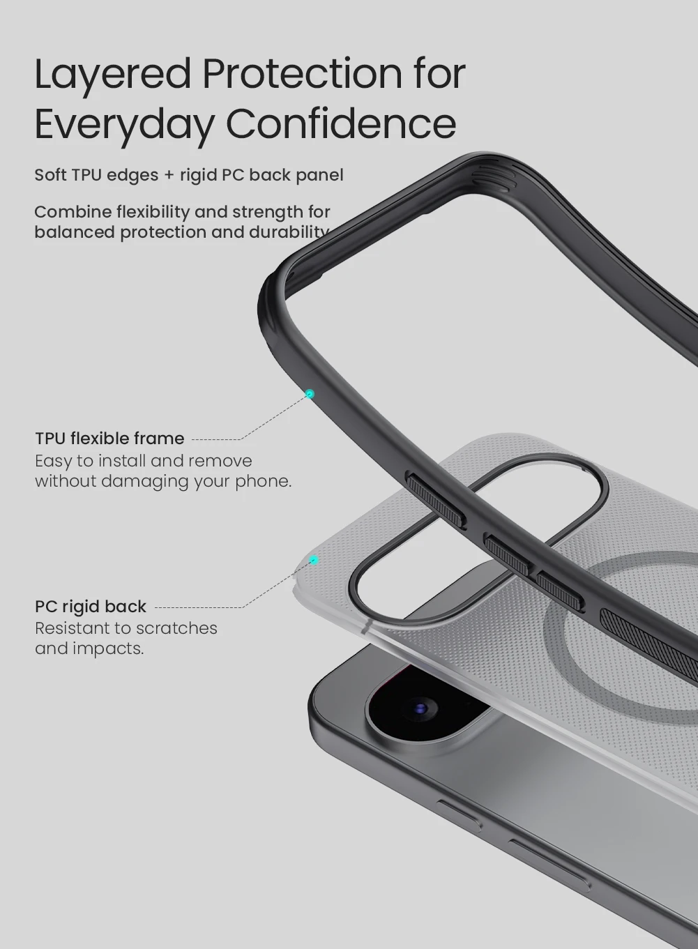 Für Google Pixel 11 Hülle NILLKIN Passgenaue Hülle Magnetische Super Frosted Shield Hochwertige Matte PC-Abdeckung – Detail 6