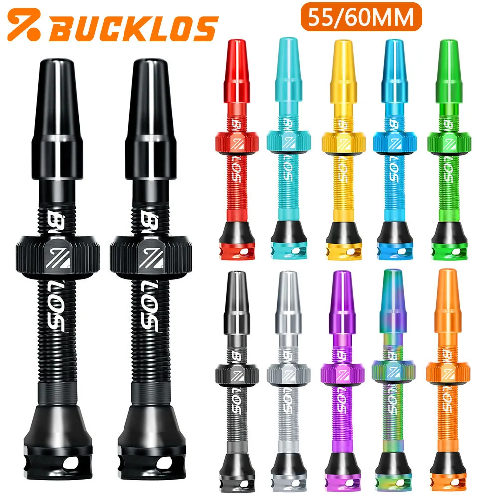 BUCKLOS Bicycle Tubeless Valve 55mm 60mm Bike Tubeless Tire Valve CNC ...