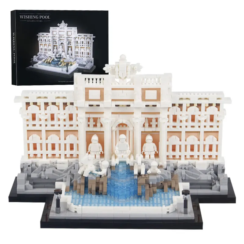 

2000PCS Micro Particle Trevi Fountain Building Blocks Famous Architecture Assembly Bricks Toy Gift For Children Kids