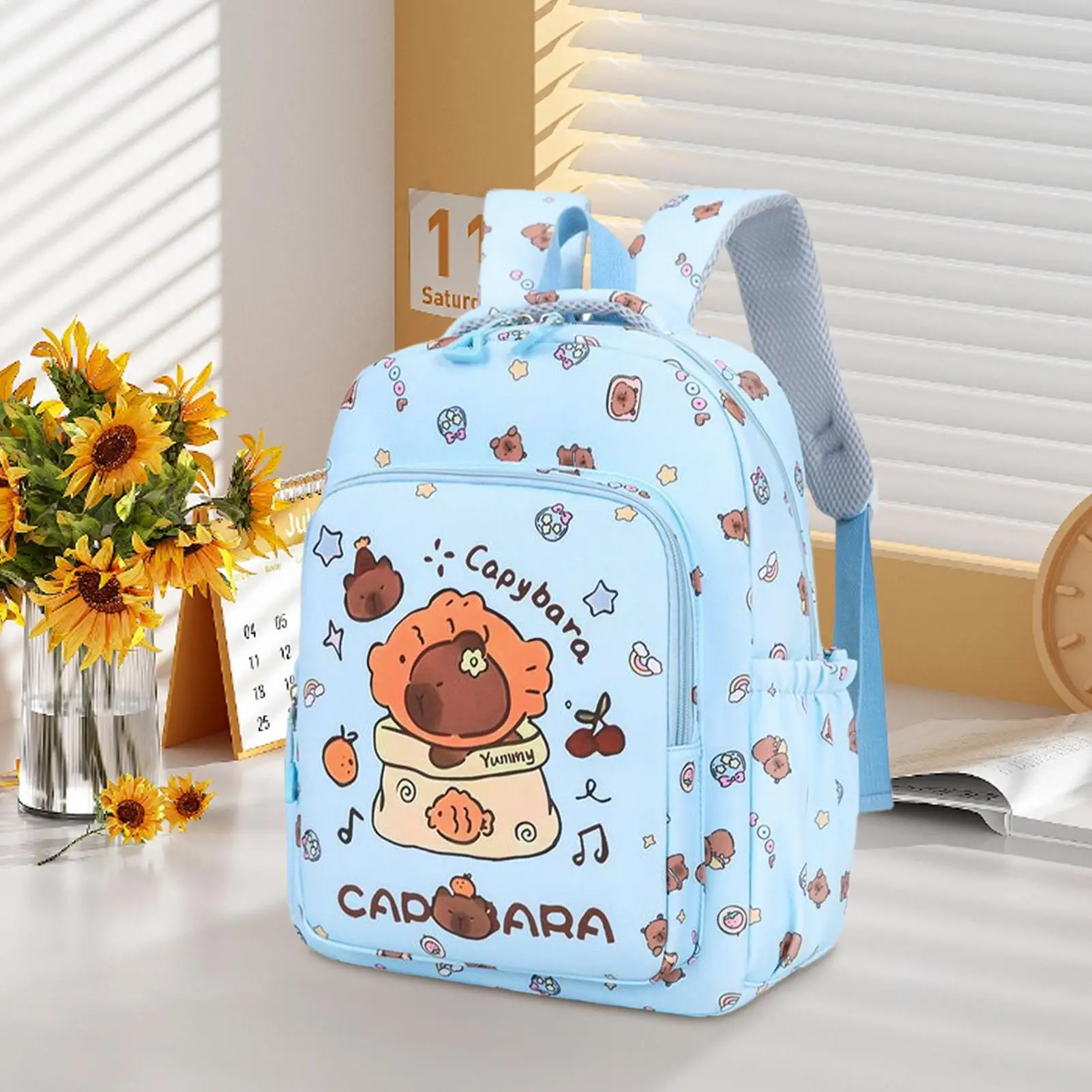 كابيبارا حقيبة المدرسة كابيبارا قلم رصاص الحقيبة الجمالية حقيبة الغداء مجموعة للكبار كلية وجبة خفيفة طالب في سن المراهقة المتوسطة نزهة