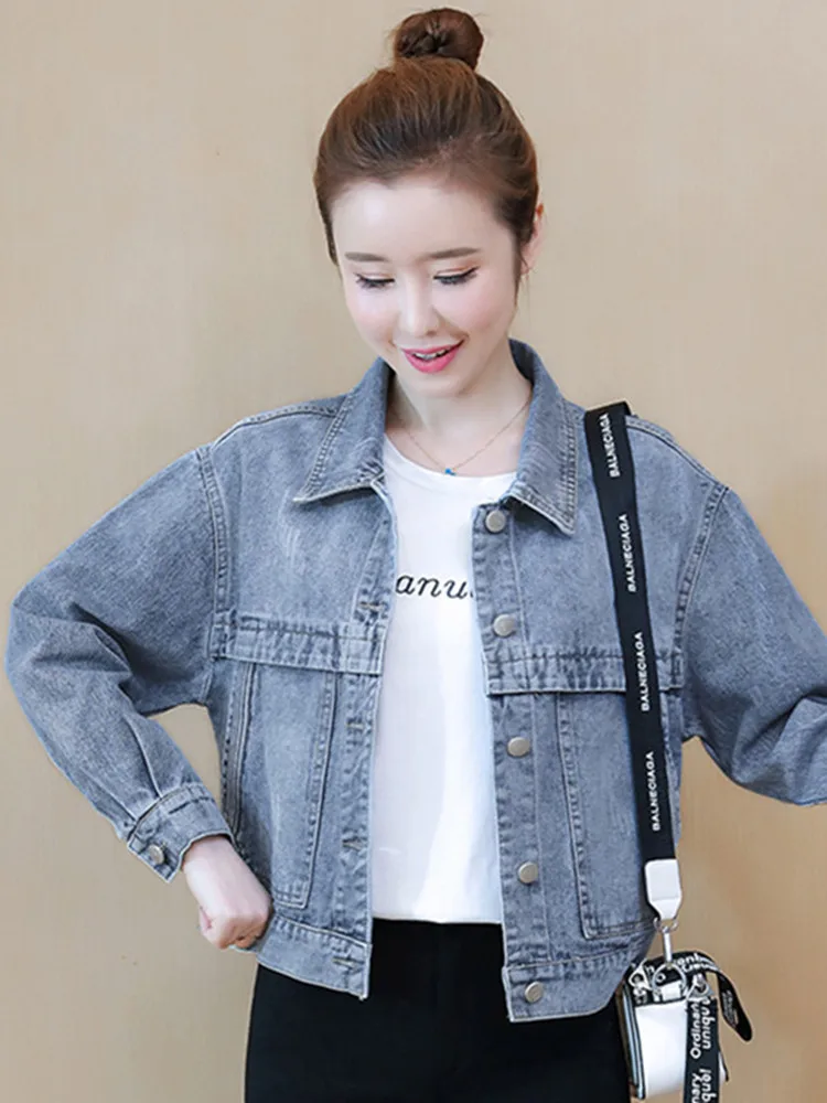 Sli ort Denim Jaet dames lente herfst faionable mooie grote gloednieuwe collectie katoenen kraag knoopdetail