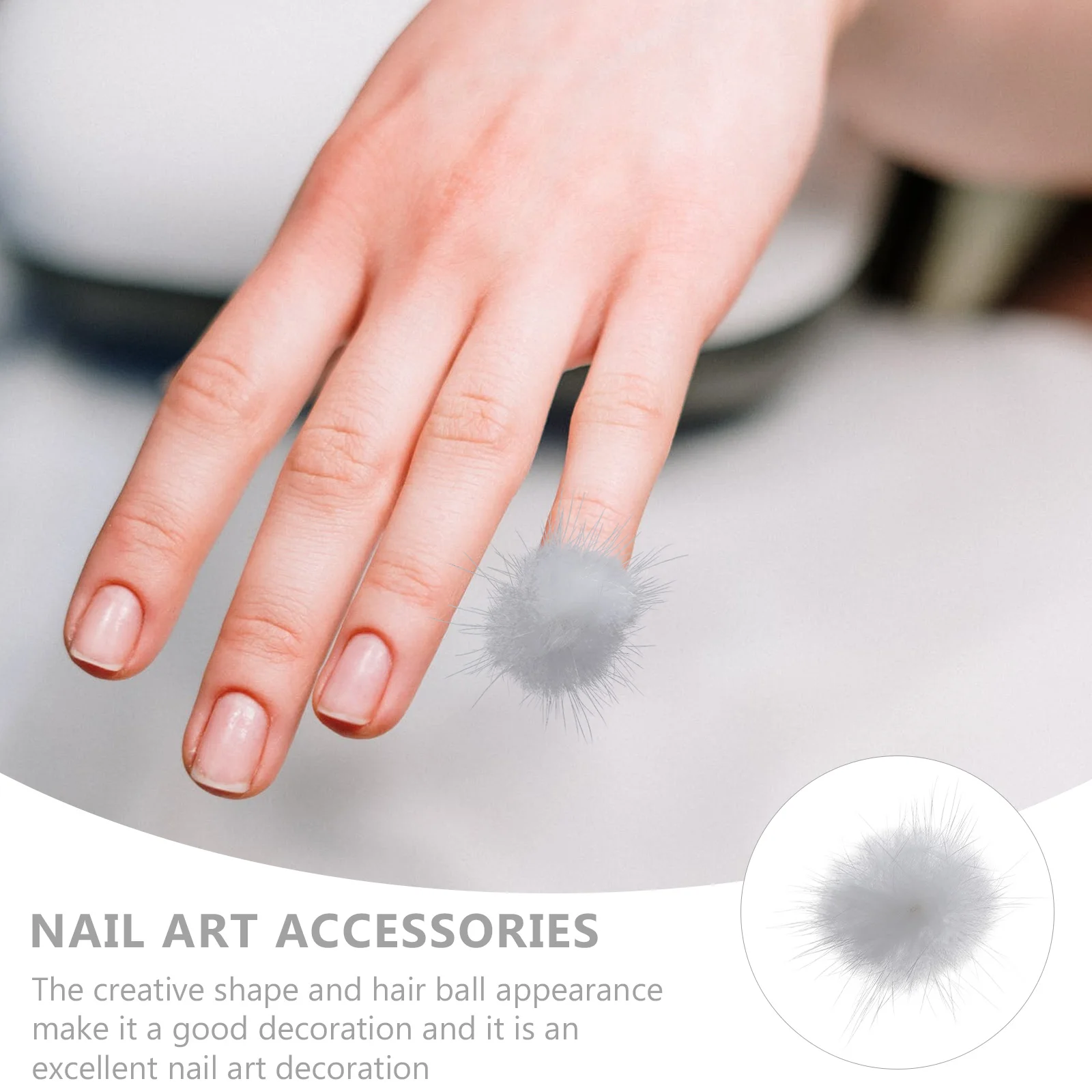 

6pcs Pink Magnetic Nail Art Decorations High Quality DIY Adhesive Hair Ball Stickers Removable Manicure Accessories
