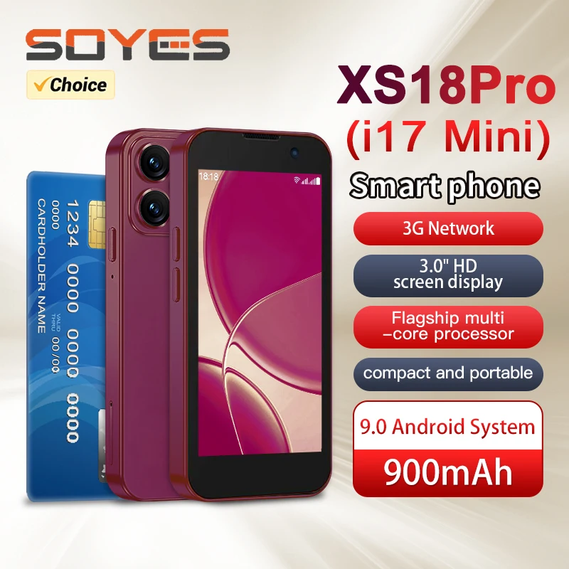 SOYES XS18Pro Mini Smartphone Android 9.0 Multi-core 3.0in 2GB RAM 16GB ROM Dual SIM Standby Dual Camera Social Media App Phone