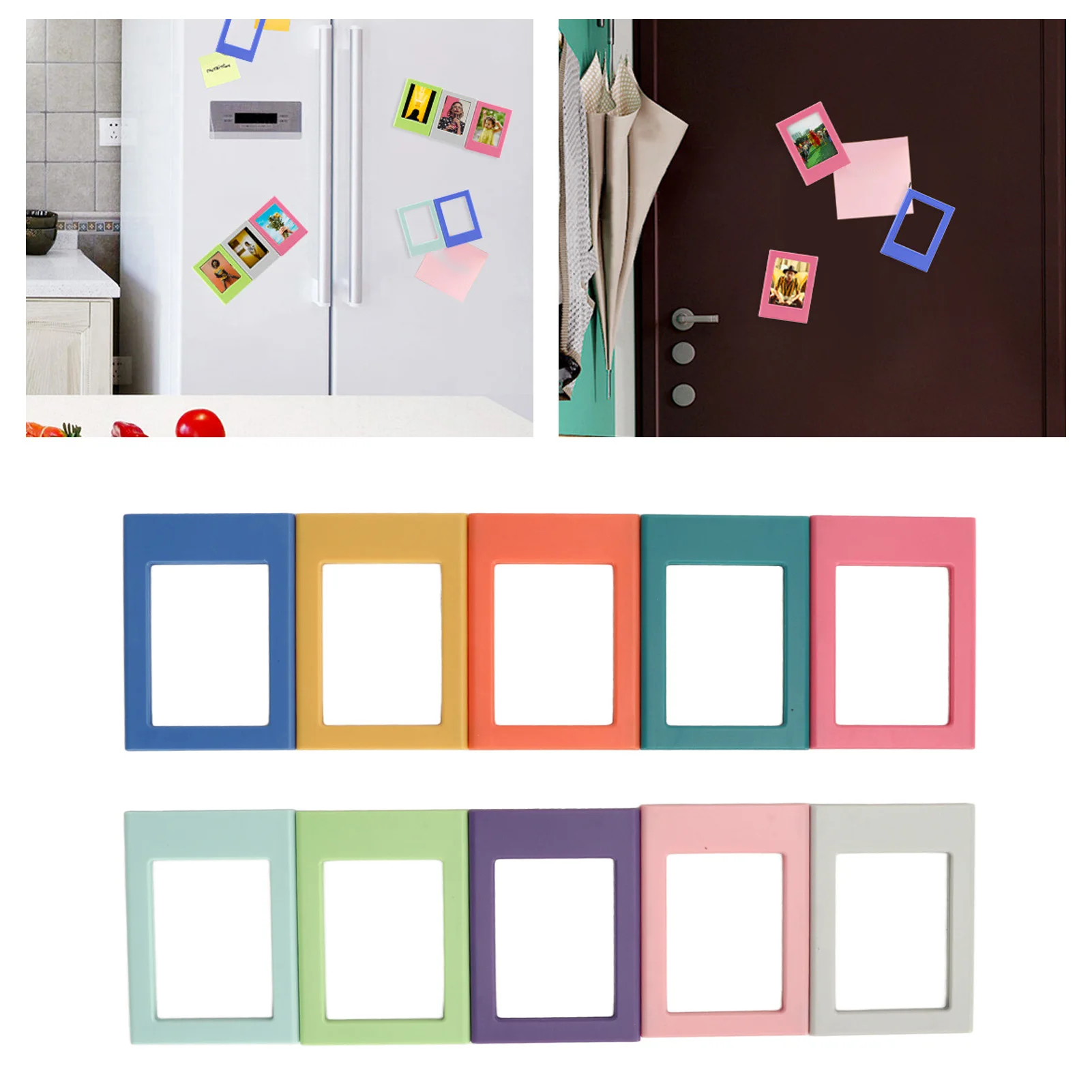 10Pcs 3 Inch Magnets Picture Frames Fridge Magnetic Photo Frame for File Cabinets Storage Cabinets Dishwashers