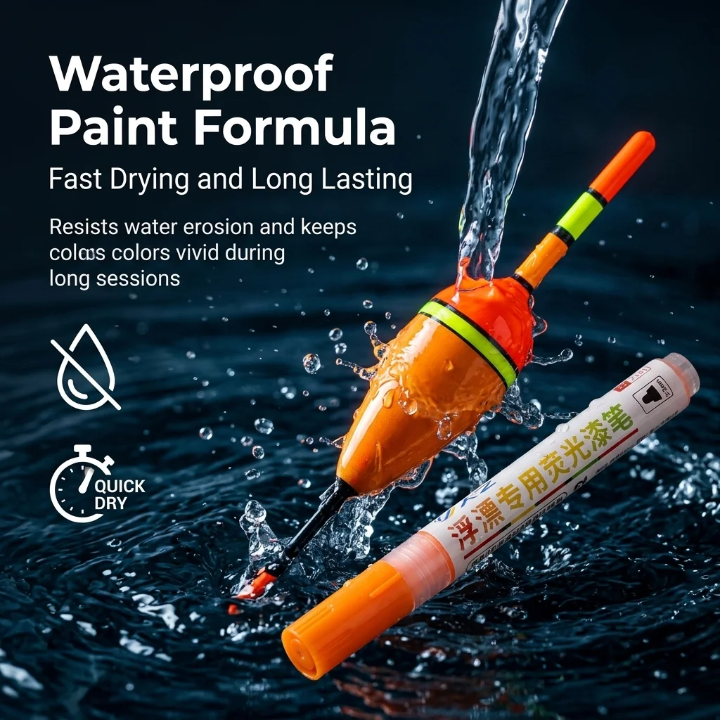Night Float Fishing - Anglerbojen-Marker mit fluoreszierender Farbe, wasserdicht, schnelltrocknend,