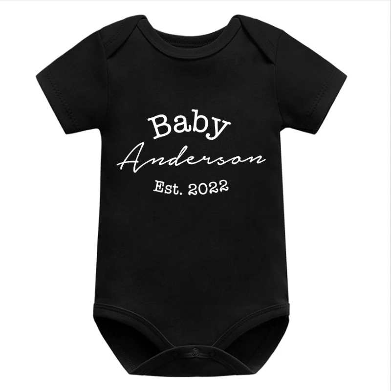 Personalized Baby Name Est 2022 Onesie Custom Name Baby Girl Clothes Modern Baby Name Onesie Baby Announcement Bodysuit