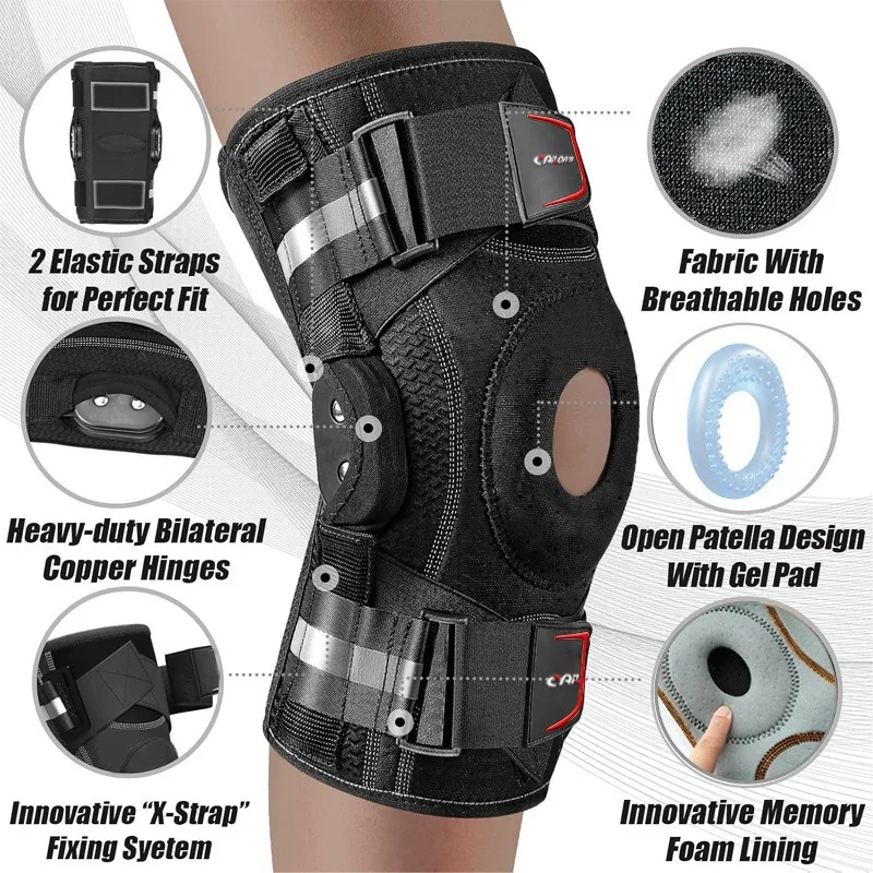 Adjustable Knee Support Brace, Joint Stabilizer & Knee Booster for Running, Fitness and Daily Sports Protection