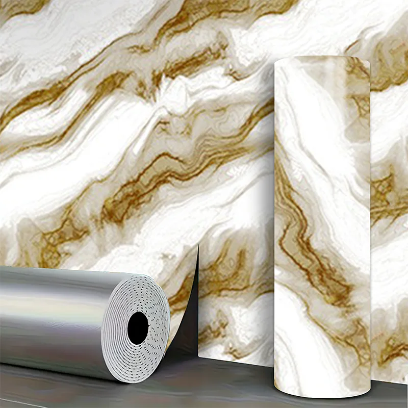 Marmor-Aufkleber Selbstklebende PVC Wasserdichte Wandaufkleber Schlafzimmer Wohnzimmer TV-Hintergrund Wanddekoration Tapete – Detail 4