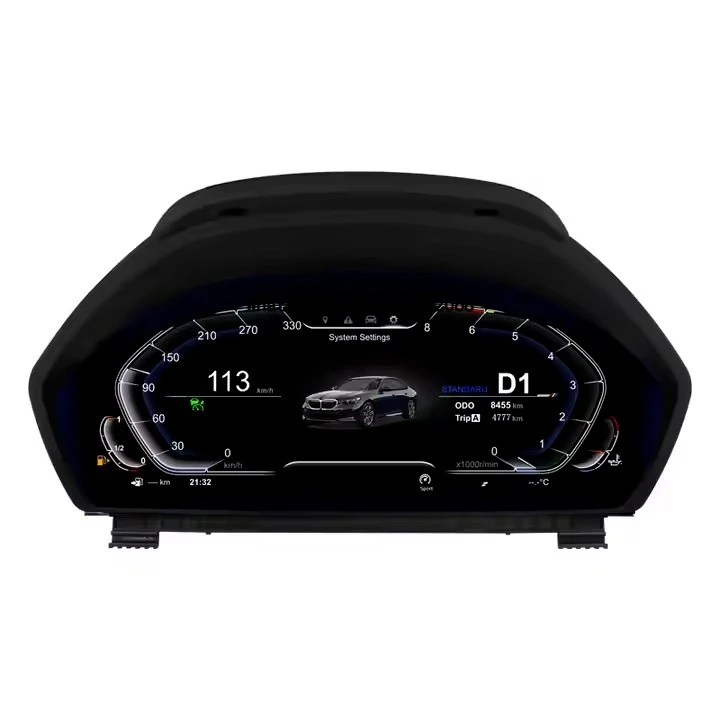 Linux 12.3 HD Digital Dashboard Panel for 5Series 2007-2013 F10 F15 Virtual Instrument Cluster Speedometer with Function