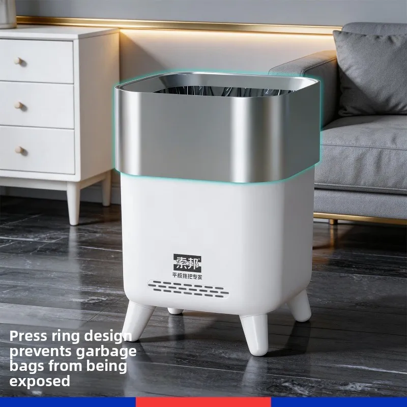 Large Open-Top Trash Can, Luxury Waste Bin for Home Living Room Office Kitchen Bathroom, Modern Decorative Garbage Container