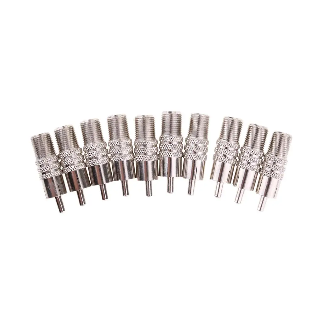 RCA Connector Male to F-type Female Adapter Metal Construction for Audio Cable and Conversion