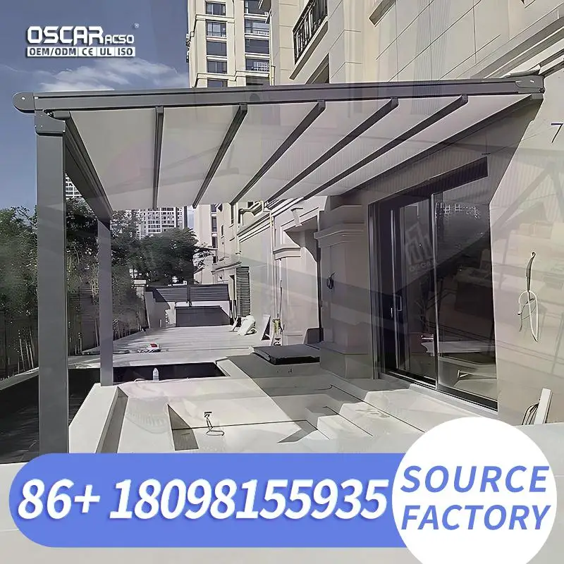 Modern Canopy Design Aluminum Exterior Backyard Structure Outdoor Shade for Garden Patio Retractable Canopy Pergola
