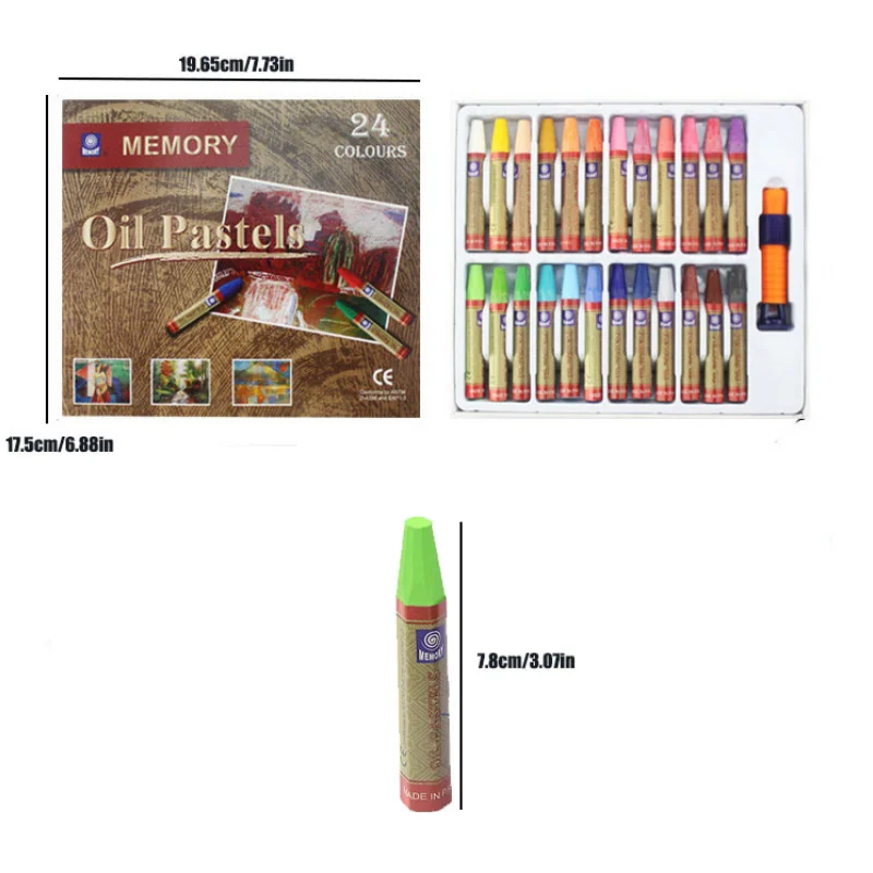 8 12 24 36 Color Six Edge Cartoon Oil Painting Stick Washable Multi-Color Painting Crayon Stationery