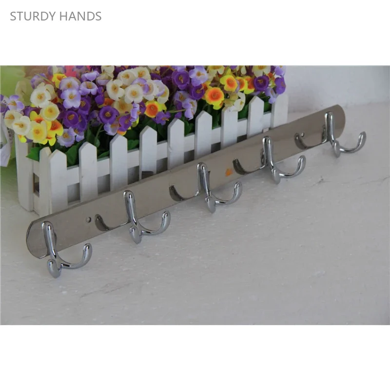 1 Set of Thickened Stainless Steel Clothes Hook Bathroom Wardrobe Door Wall Hanging Clothes Hook Wall Storage Towel Rack