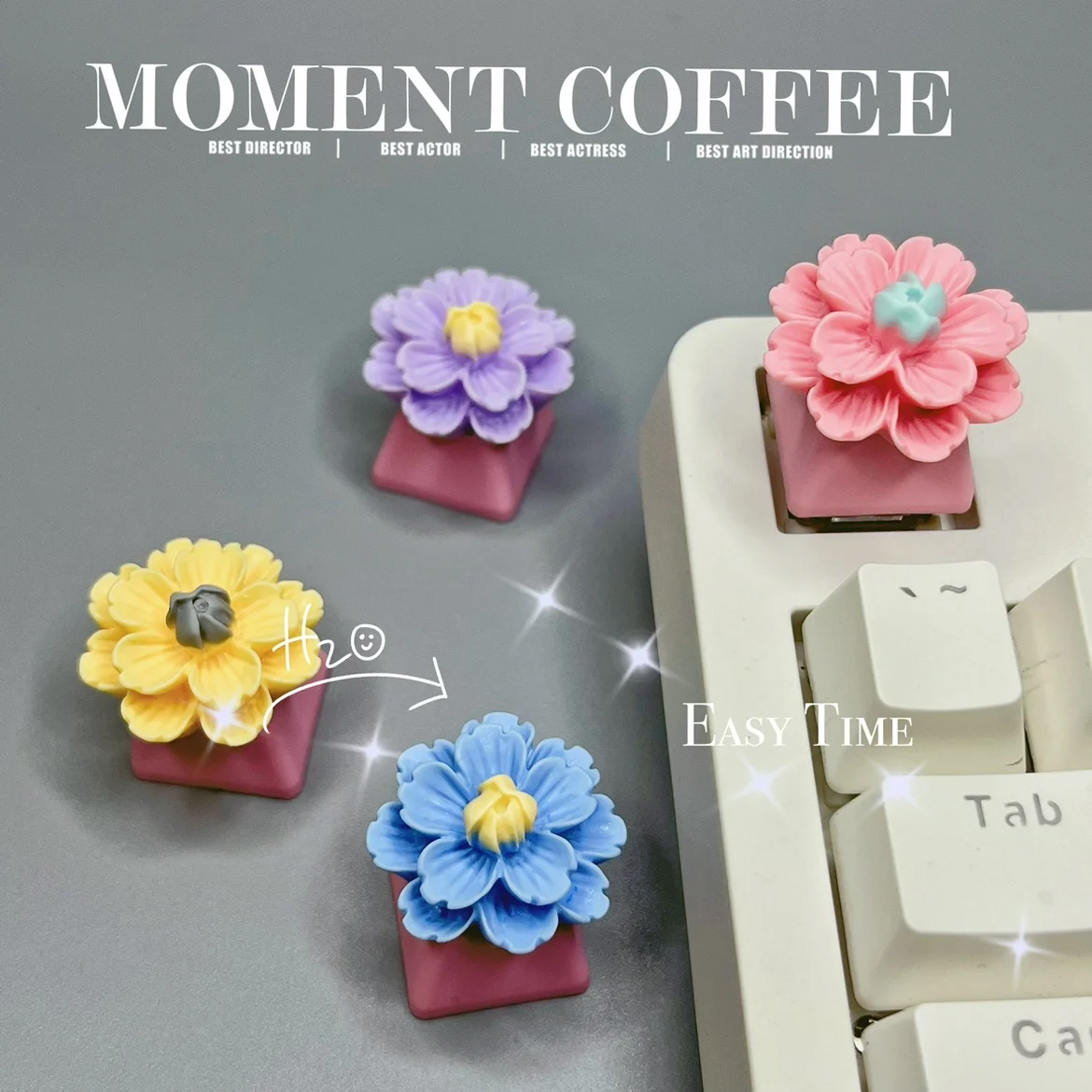 

Personalized Pink Flower Keycaps Handmade Customized Gift Game Mechanical Keyboard Special Keycaps Yellow Flower Keycaps
