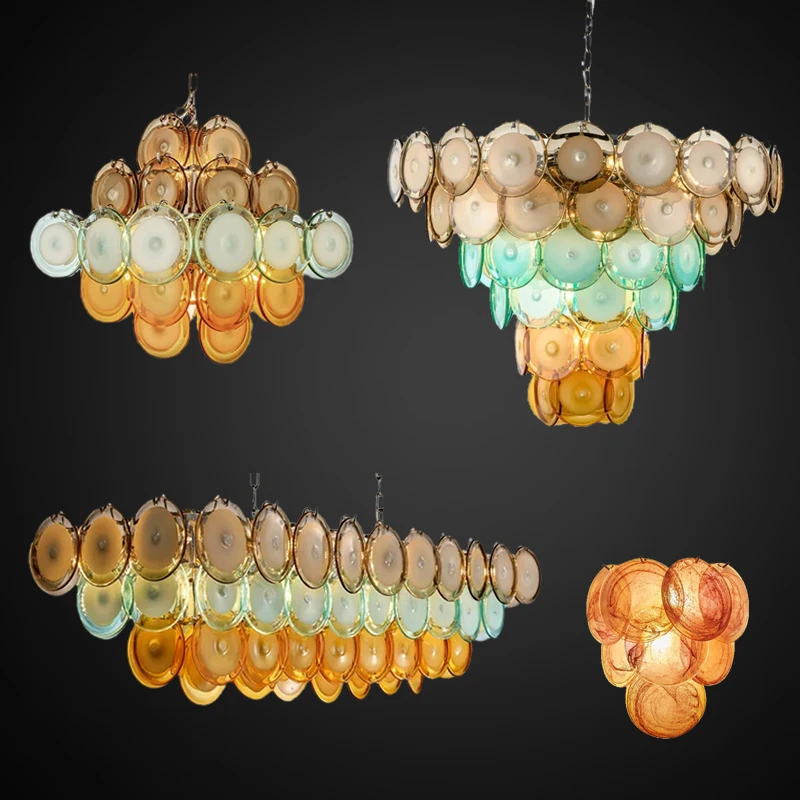 

Nordic Retro Colorful Glass Oval Round Hanging Pendant Light,Home Art Decoration for Living Room Foyer Lamp,LED E14 Dimmable