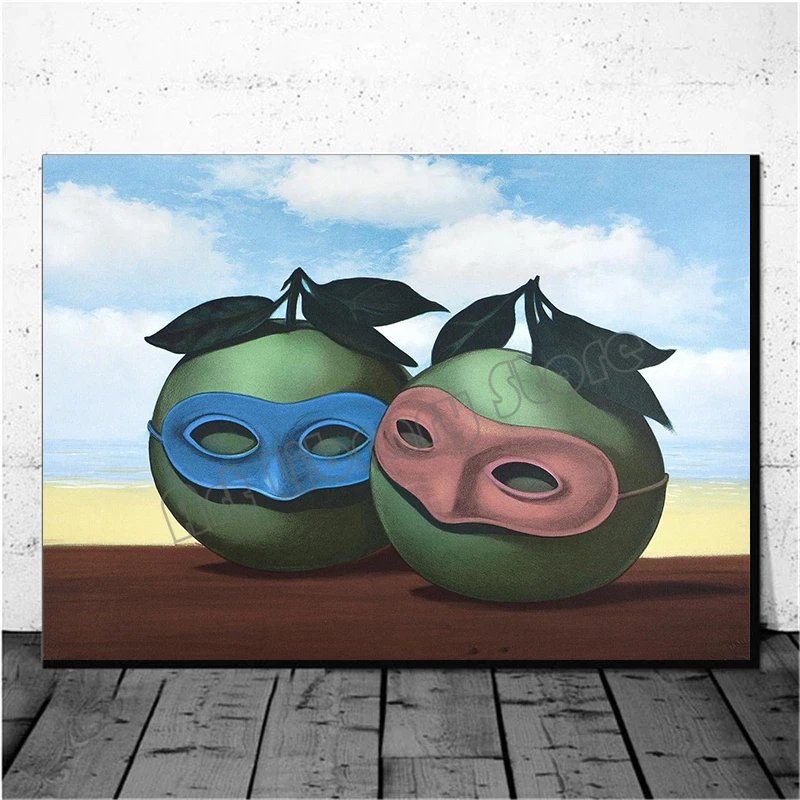 Rene magritte Surrealism抽象イラスト、キャンバス絵画、壁アート写真