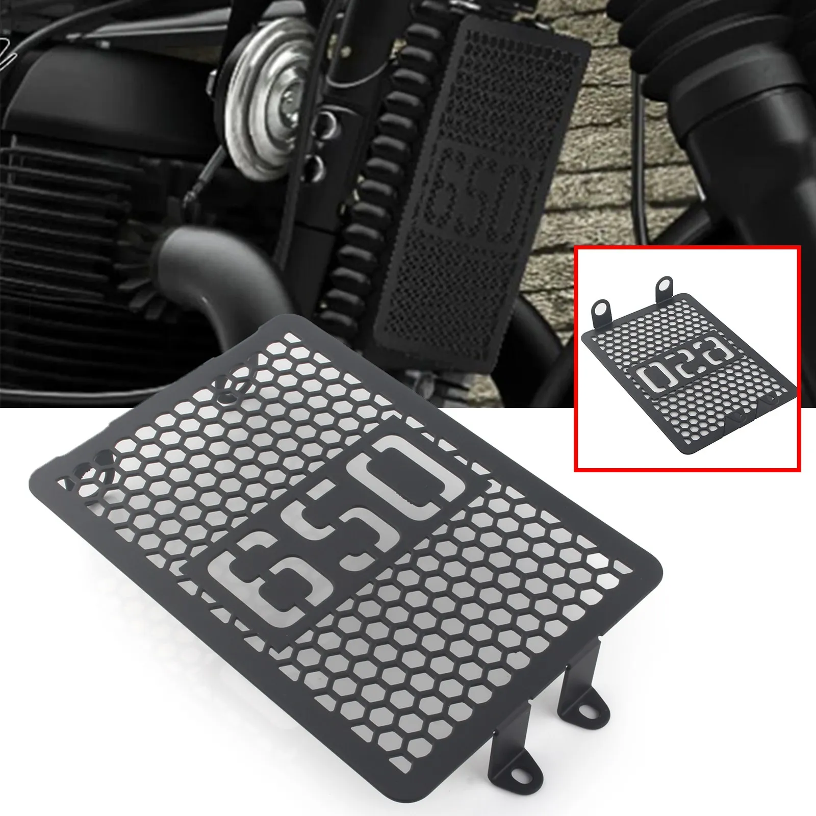 Black Radiator Guard Protector Grille Cover For CONTINENTAL 650 / GT 650 2019-23