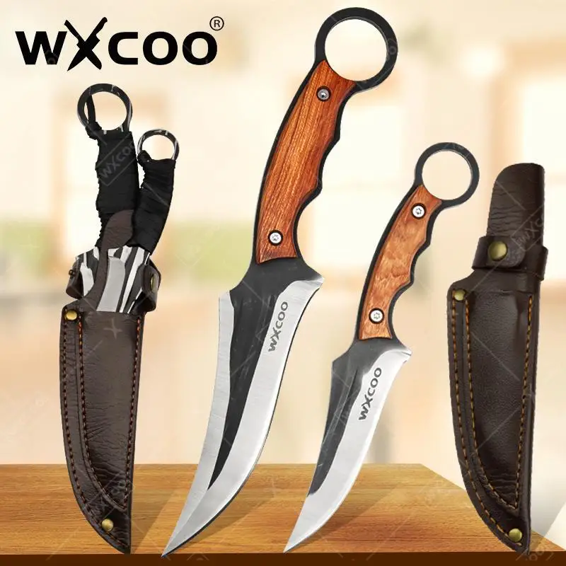WXCOO Küchenmesser, handgefertigt, geschmiedetes Kochmesser, Kochschneidewerkzeuge, Metzgerbeil, Schneidemesser, Fleisch, Obst und Gemüse