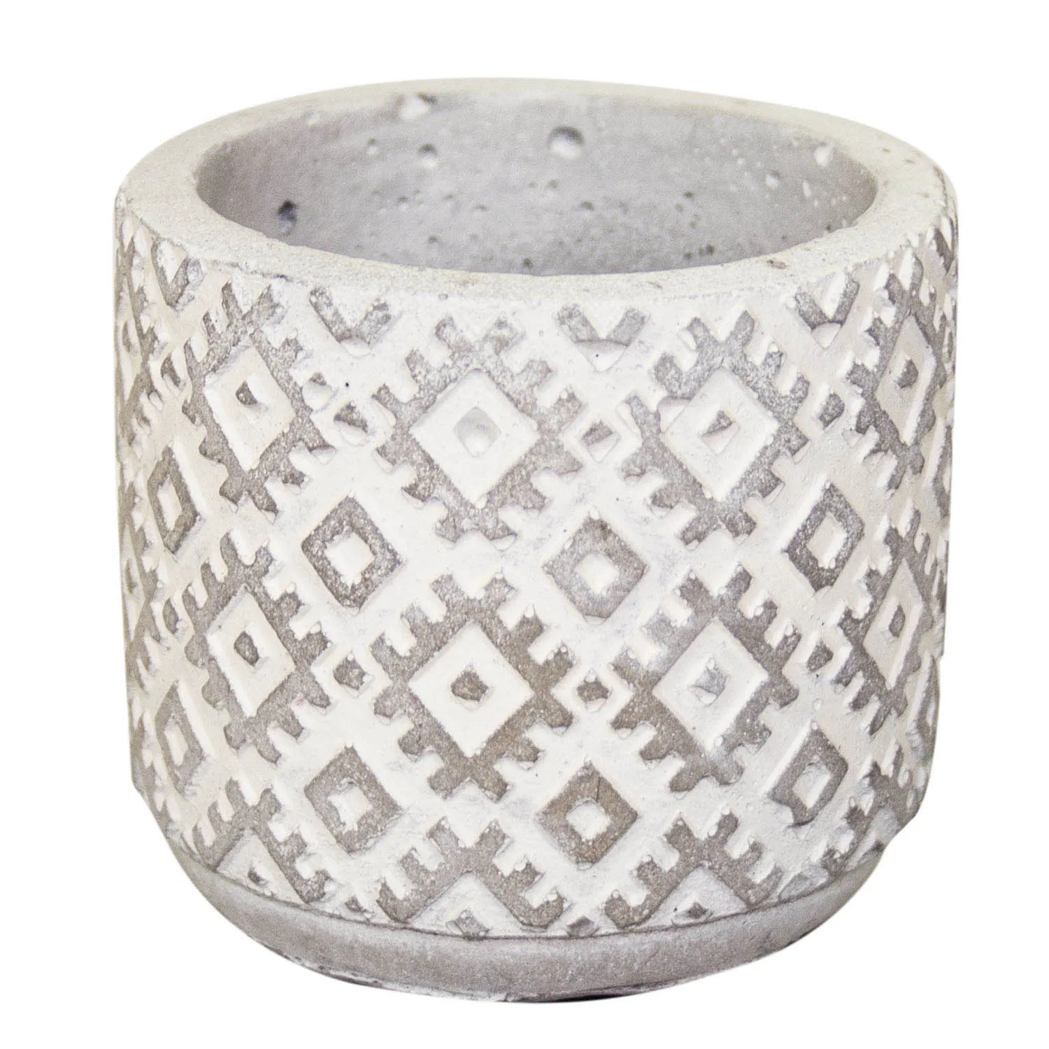 Veramaya rug patterned concrete succulent flower pot white 7x6 cm