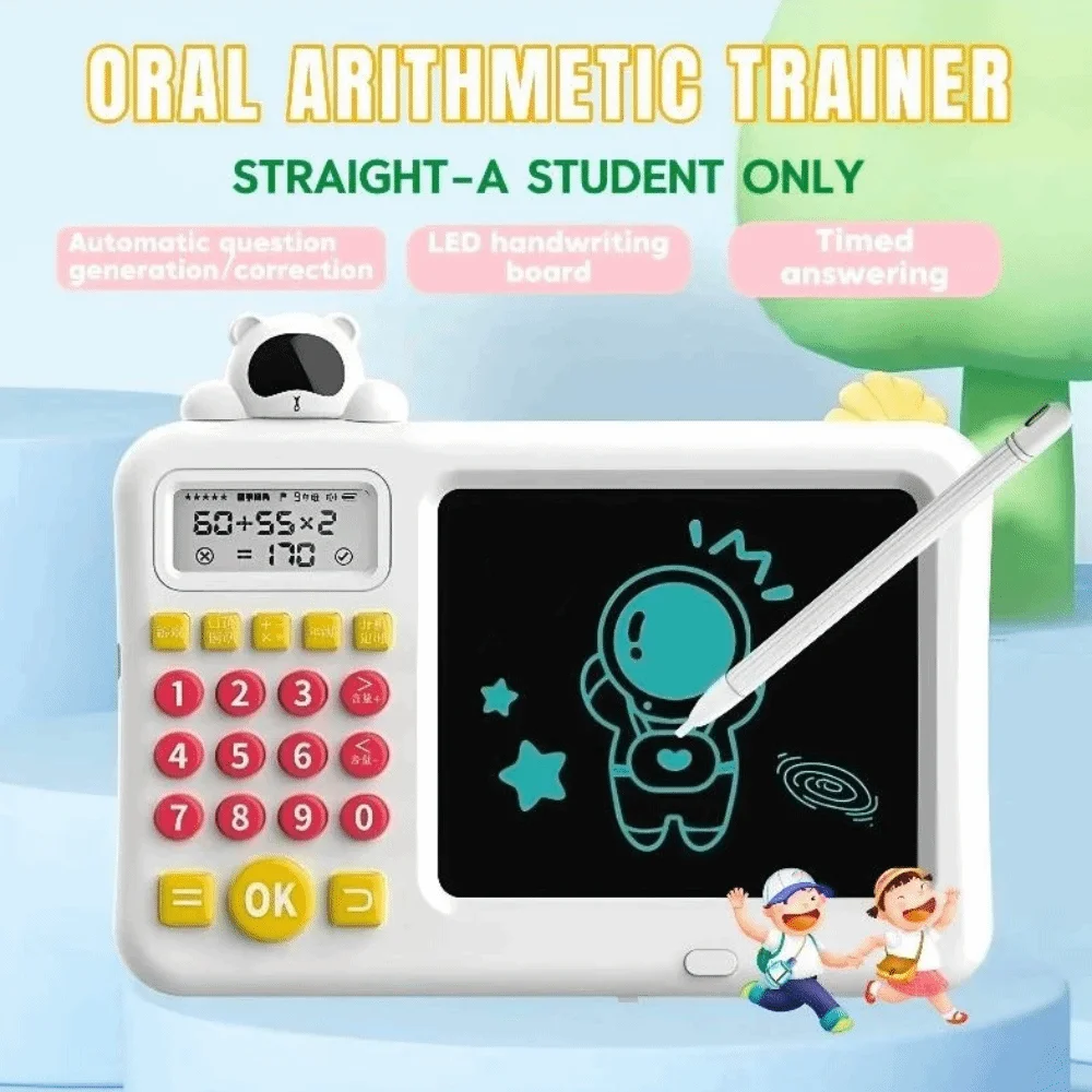 Learning Machine Early Education Oral Calculator LCD Screen Drawing Math Game LCD Writing Board Cartoon Eye Protection