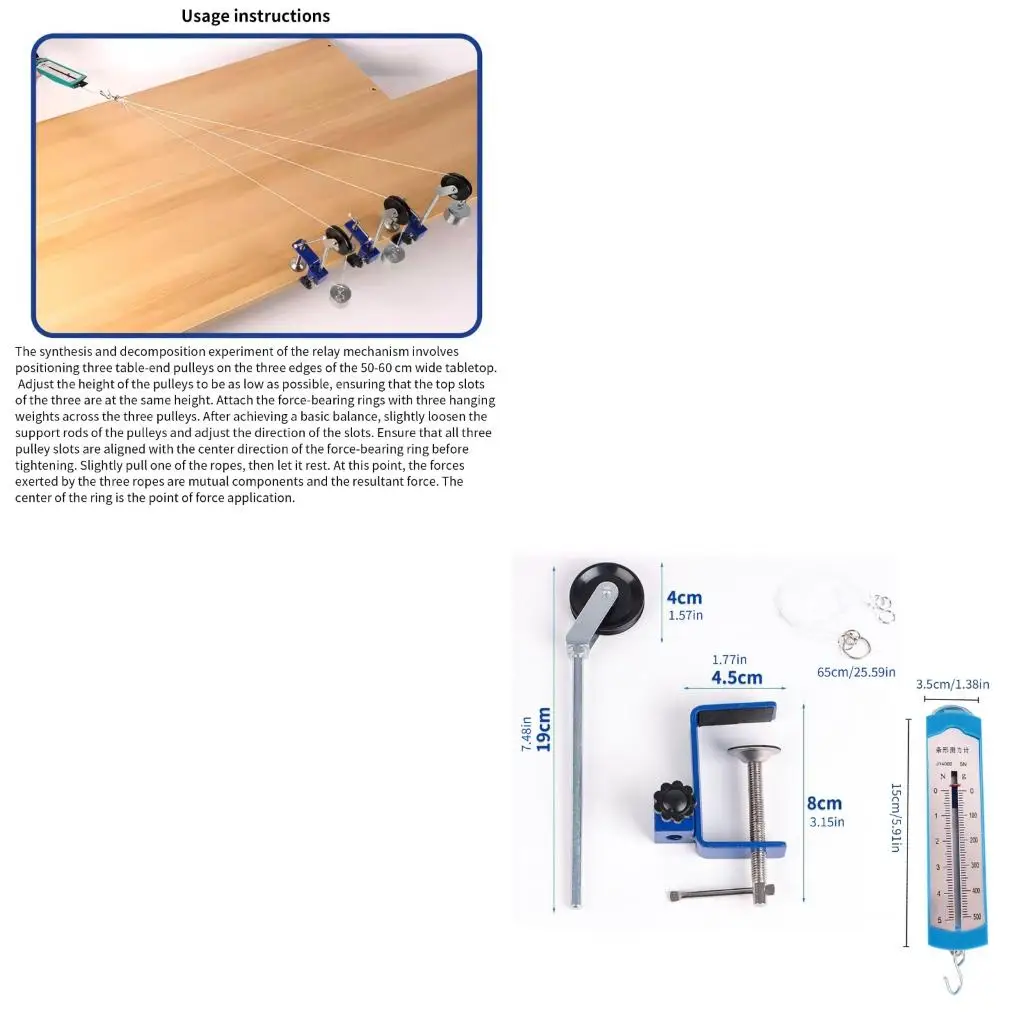  Professional Physics Mechanics Experiment With Pulleys Dynamometer Hook Weights
