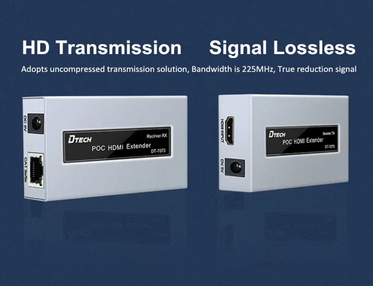 DTECH HDMI Extender 50m Over Single Cat5e/6 Mendukung EDID POC Video Audio Extender 225MHz