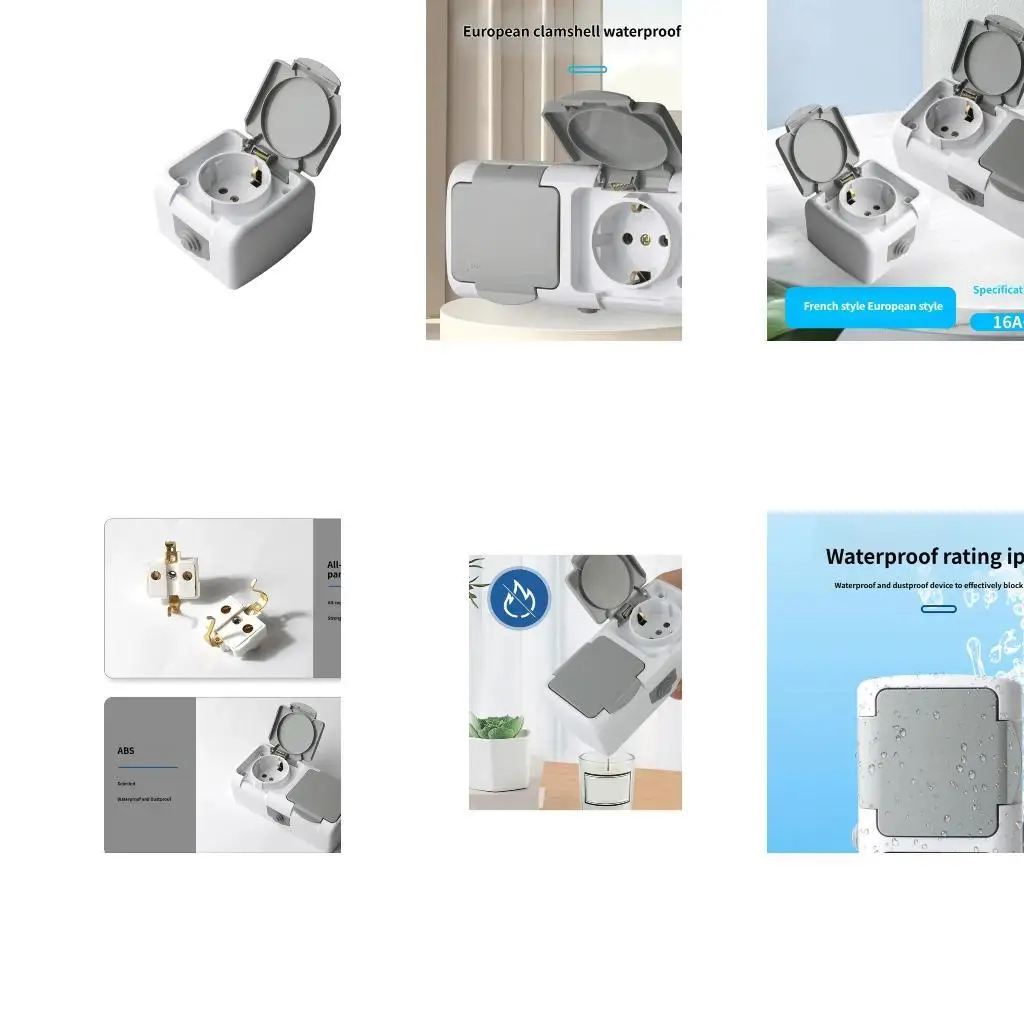 Industrial 16A Socket with Reinforced Hinged Cover for Dust Water Protections  D2RC