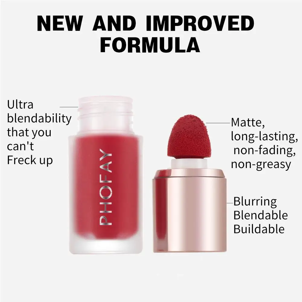 Blush Contour Girly Evidenziatore liscio per guance Rouge Matte Glitter Fard liquido per il viso Fard impermeabile Trucco Stick rosa