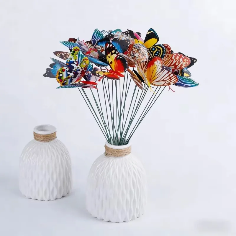 5/10/20/30pcs Outdoor Waterproof Glowing Butterfly Ground Stakes For Yard Lawn Decoration, Luminous Butterfly Ornaments Durable