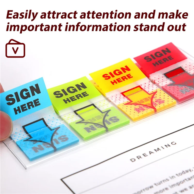 QWE-1000 шт., наклейки для знаков, наклейки с этикетками, клейкие таблички, вкладки для знака, флаги для домашнего офиса (4 цвета)