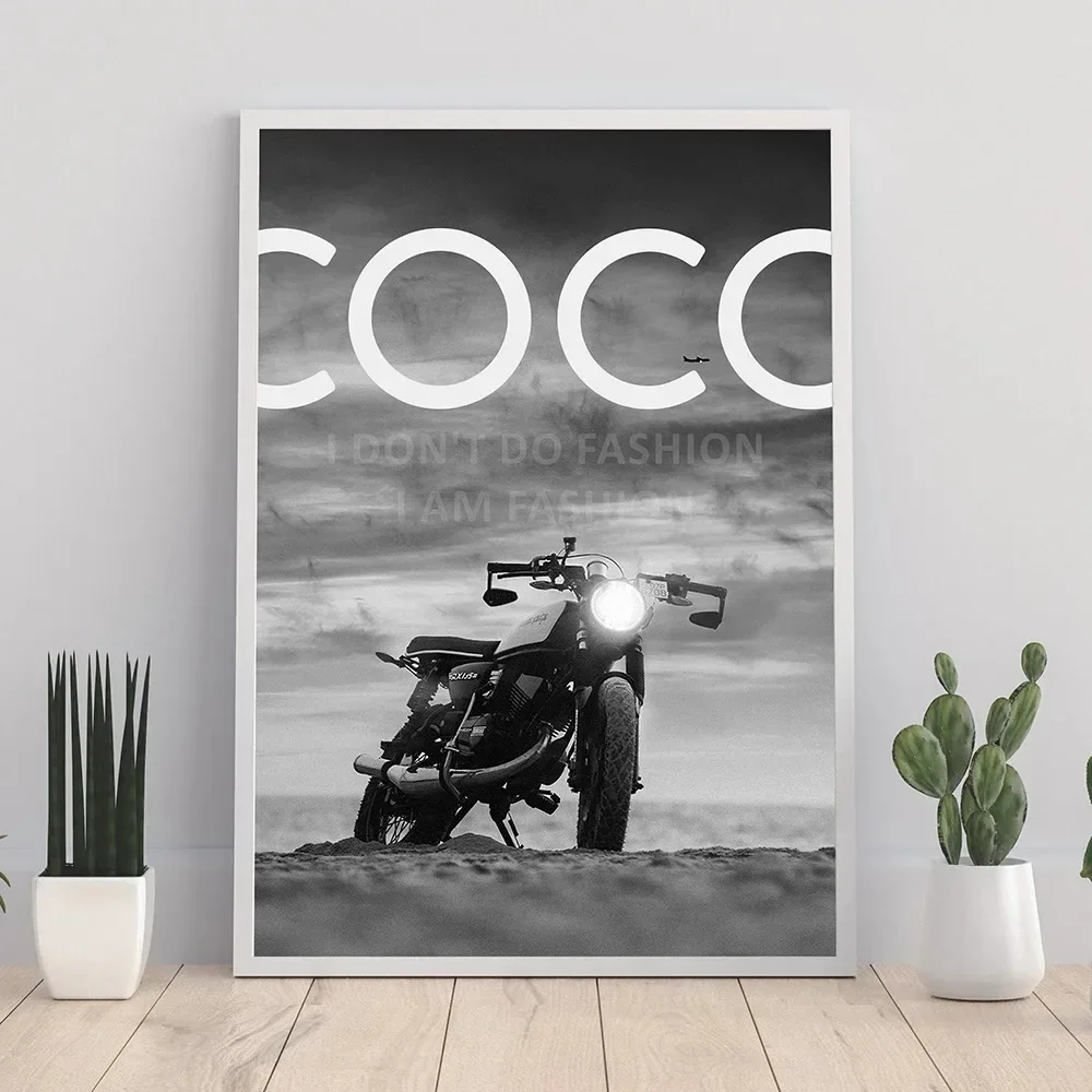 سوبر سيارة فاخرة متجر الأزياء أسود أبيض الرسم على لوحات القماش الجدارية الشمال الملصقات والمطبوعات جدار صور غرفة المعيشة ديكور #4