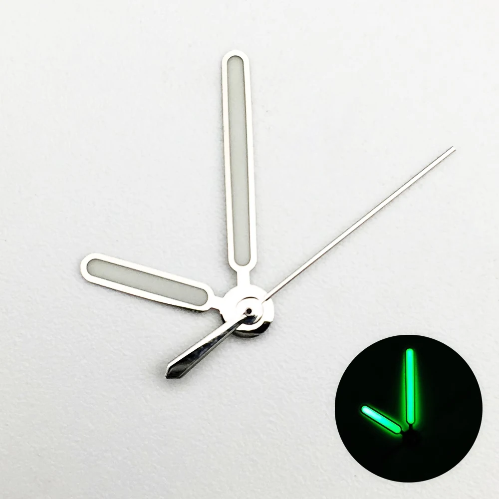 Caja de reloj para hombre con cristal de zafiro plateado, 39mm, Esfera luminosa verde y manecillas adecuadas para accesorios de reloj con movimiento NH36