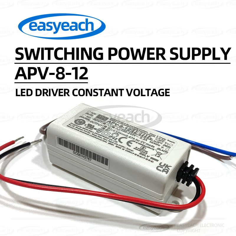 APV-8-12 Taiwan Mean Well 8W Switching Power Supply 12V Constant Voltage LED Lighting Display Driver