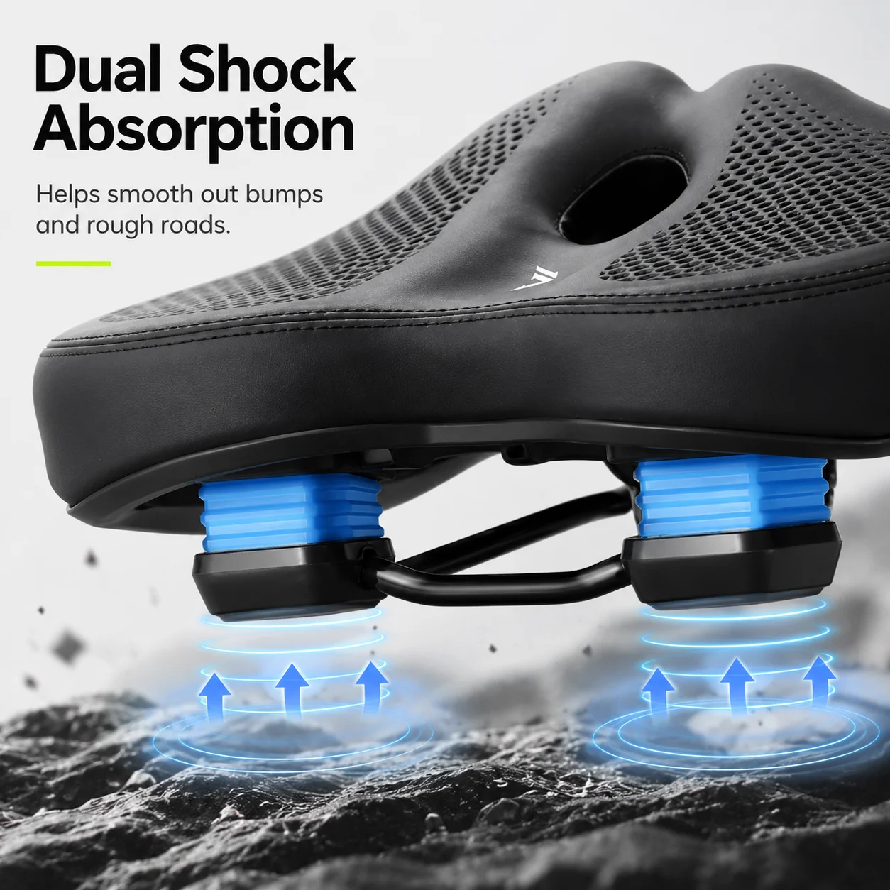 Soft Cycling Bicycle Saddle Wide Thick Padded Dual Shock Absorbing Hollow Comfort Seat For Men Women Outdoor Commuter Rider Gift