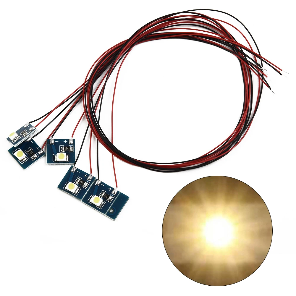 5pcs 12V LEDs White 20mA 20cm Wire For Model Railway Building Interior Lighting For OO HO Landscape Accessories Toys Xmas Decor