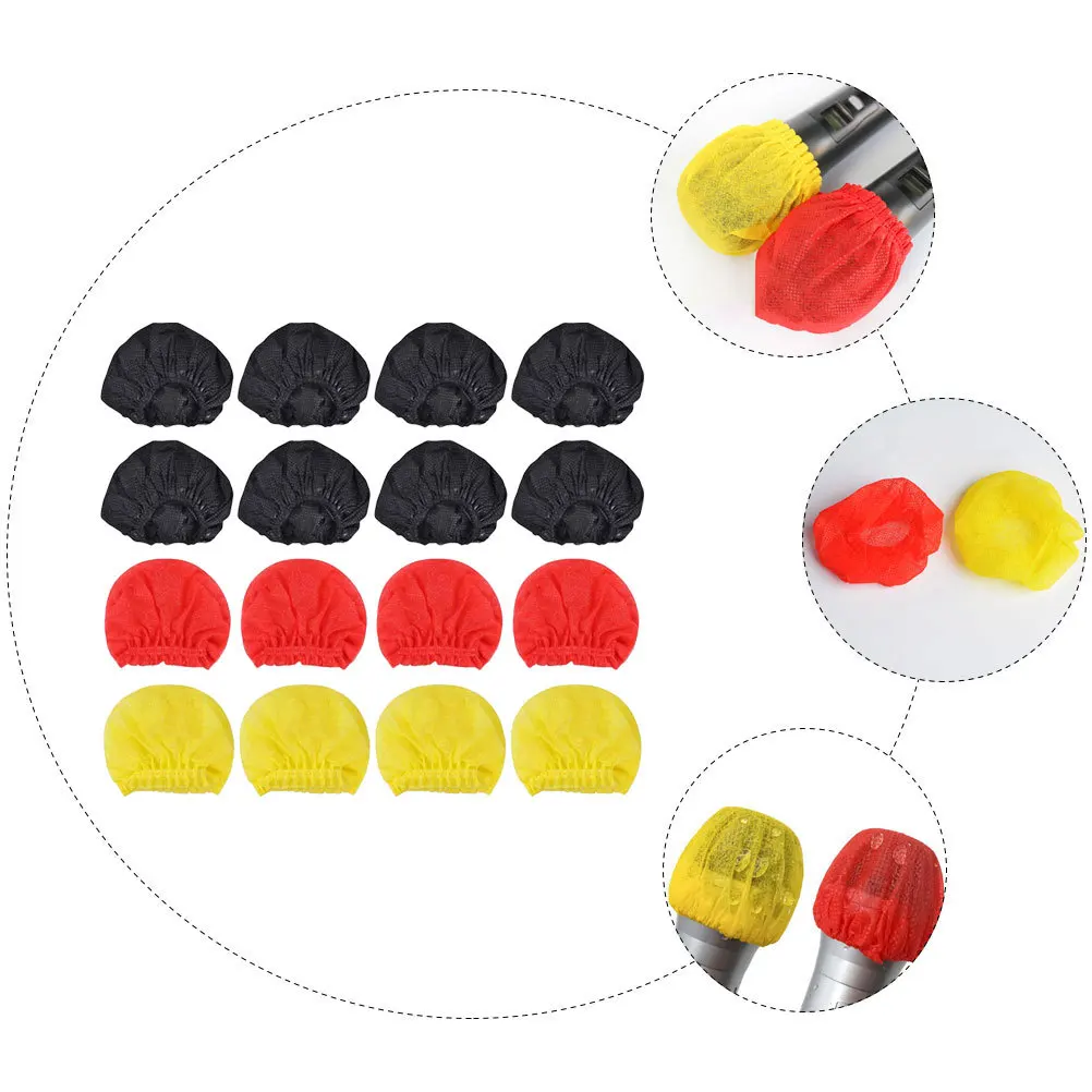 200Pcs Disposable Microphone Protective Cover Non-Woven Windscreen for Karaoke Mic Cover Voice Tube Protection