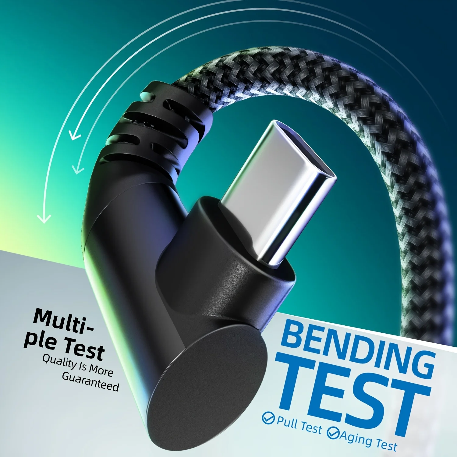 USB Type C Charger Cable Right Angle for  iPhone 16 Charger Nylon Braided Cord for iPhone 15 16 Pro Max Samsung Galaxy