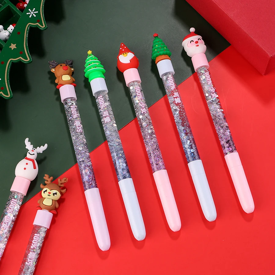 كريسماس كرتون جل ، نقطة دقيقة ، رمال متحركة ، قلم سانتا ، مستلزمات المدرسة ، أقلام عيد الميلاد ، 8: