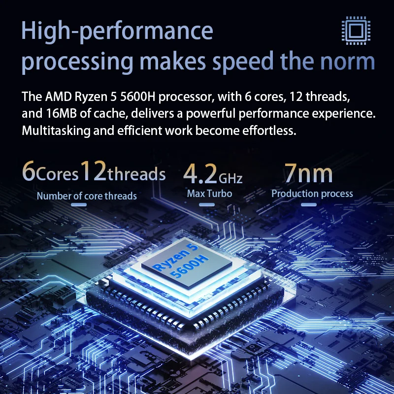 SZBOX R5 كمبيوتر صغير AMD Ryzen 5 5600H DDR4 3200MHz 16GB RAM 512GB SSD M.2 2280 NVMe Wifi6 BT5.3 PCIE3.0 لعبة مكتب لتقوم بها بنفسك الكمبيوتر #5