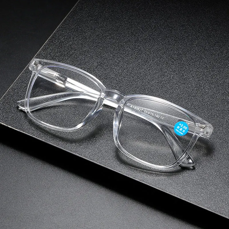 Fashion Large Frame Anti Blue Light Spring Leg Reading Glasses Women Men Unisex Diopter 0 +1.0 +1.5 +2.0 +2.5 +3.0 +3.5 +4.0