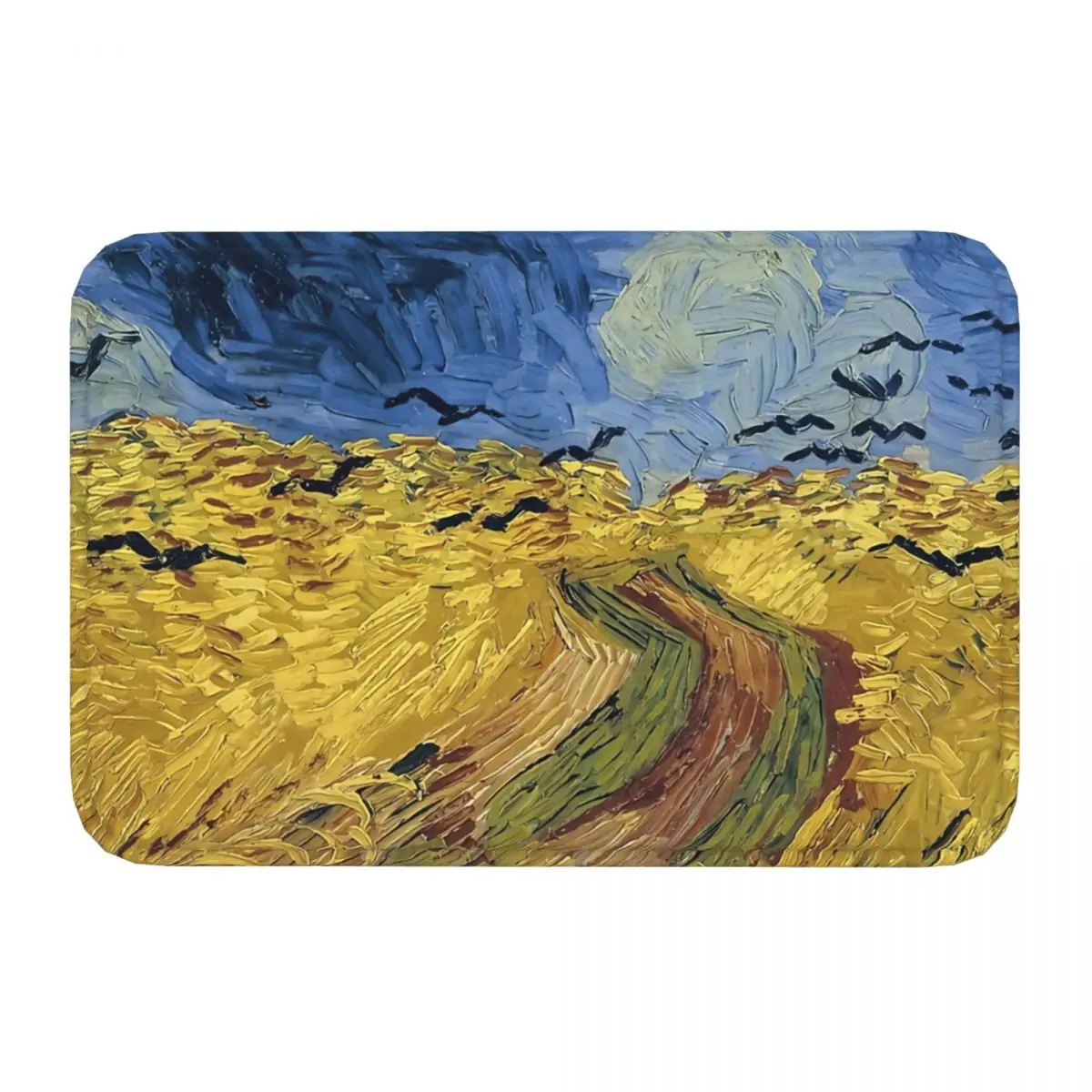 Vincent Van Gogh Wheat Field With Crows Anti-Slip Rug Doormat Kitchen Mat Balcony Carpet Home Decor